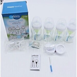 Dr Brown’s Options+ Breast to Bottle Pump Store Feeding Set Anti Colic Open Box